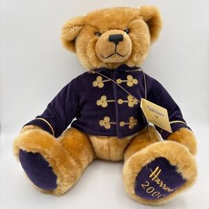 Harrods Millennium Christmas Bear (2000) – Purple Velvet Jacket – Tags Attached